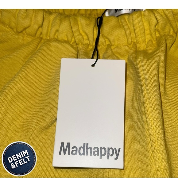 MadHappy Sun Yellow EARTH DAY ORGANIC FLEECE SHORT w/ Recycle Logo | NEW/NWT🌎 - Picture 6 of 10